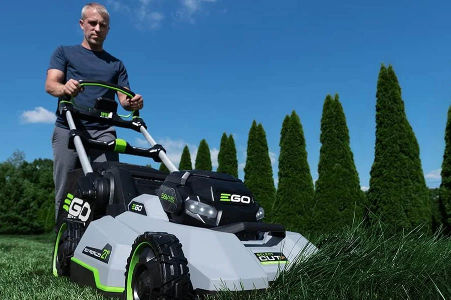 battery powered electric lawn mowers